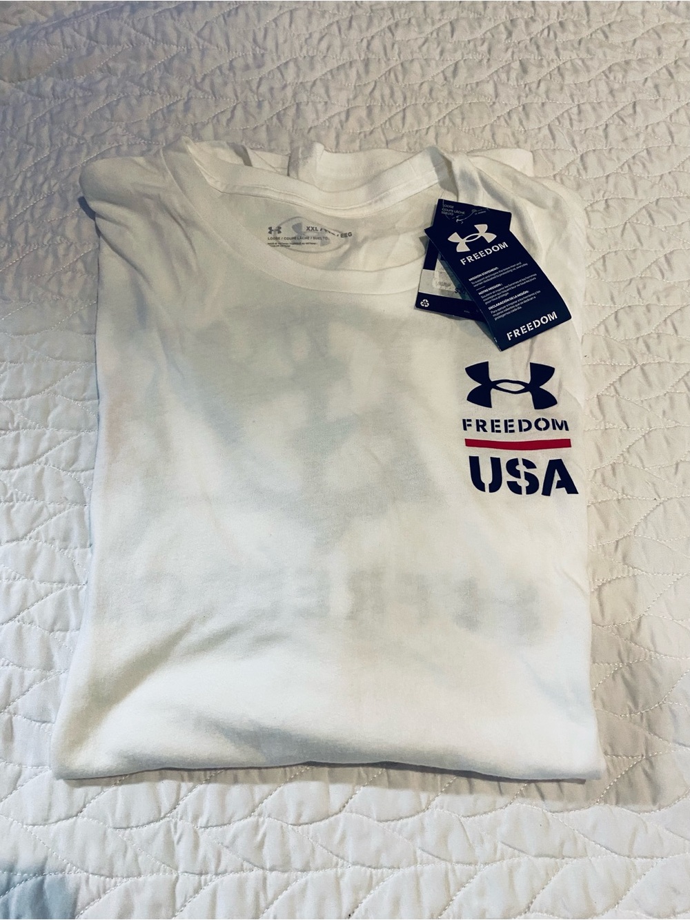 Under Armour White Short Sleeve Freedom USA Graphic Tee